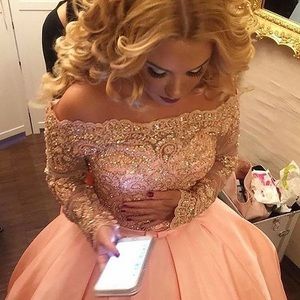 Ball Gown Long Sleeves Off-the-Shoulder